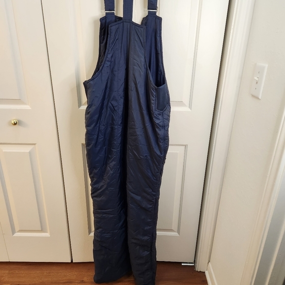St Moritz Ski/Snow Pants size L Navy Blue with zip up bib - Picture 2 of 9